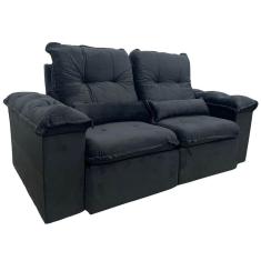 Imagem de Sofá Arsenal 4 Lugares Retrátil e Reclinável 230cm Tecido Veludo Aifos Cor Preto