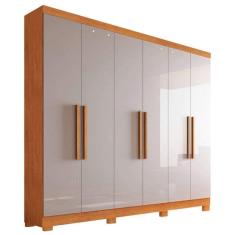 Imagem de Guarda Roupa Sergipe Casal 6 Portas 2 Gavetas Bianchi Cor Naturale Off White