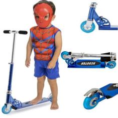 Imagem de Patinete Radical Dobrável Ajustável 2 Rodas + Fantasia Herói - DM Toys