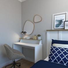 Imagem de Mesa ou Escrivaninha para Home Office ou Escritório ou Quarto Branco/Carvalho