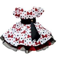 Imagem de Vestido Infantil Festa Minnie Laços   Princesa