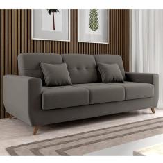 Imagem de Sofá Cama 3 Lugares com Baú Pâmarroma Matrix Cinza