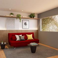 Imagem de Sofá-Cama Casal 3 Lugares Qualidade Suede Vermelho