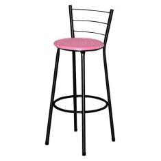 Imagem de Banqueta Alta Para Cozinha Ratan Preta Cristal - Lamar Design