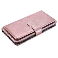 Imagem de Capa carteira para Galaxy S22/S22+/S22 Ultra, Capa flip de couro PU com fecho magnético com compartimentos para cartões e proteção de câmera TPU capas protetoras de TPU, rosa, S22+ 6,5 polegadas