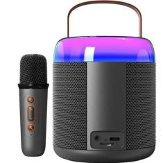 Imagem de Caixinha Som Bluetooth Led Karaokê Infantil Microfones S Fio - INBOX M
