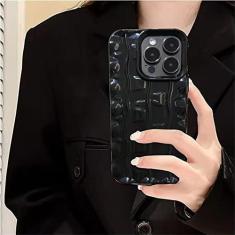 Imagem de Capa de telefone de silicone macio com textura de ondulação de água colorida 3D para iPhone 14 11 12 13 Pro Max XS X XR 6 7 8 Plus SE Capa quadrada, preta, para iphone 13 ProMax