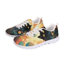 Imagem de GOSTONG Tênis de corrida feminino, de malha respirável, antiderrapante, atlético, academia, treinamento, uso ao ar livre, branco, 34-46, Animais grandes, 34