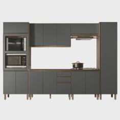 Imagem de Armário de Cozinha 6 Peças Sem Tampo Jessy N03 Carvalho/Grafite - Mpozenato