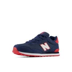 Imagem de New Balance Tênis infantil 515 V1 com cadarço, Nb azul marinho/vermelho verdadeiro, 18