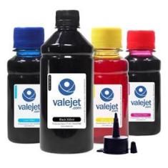 Imagem de Kit 4 Tintas para Epson Bulk Ink T140 Black 500ml Coloridas 100ml Corante Valejet