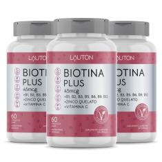 Imagem de Biotina Plus 60 Cápsulas 45Mcg Lauton 3 Potes