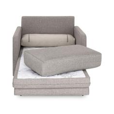 Imagem de Sofá-Cama Solteiro Herval Aurora, Linho Bege, 106 Cm