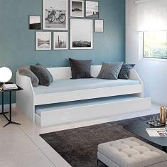 Imagem de Sofá Cama Solteiro Duo Com Cama Auxiliar Em Mdf Reforçado 15mm Branco