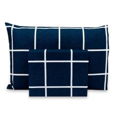 Imagem de Lençol Solteirão 2 Pçs Estampado Fronha C/ Ponto Palito Percal Flex 40