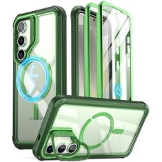 Imagem de Poetic Capa Guardian para Samsung Galaxy S24 de 6,2 polegadas, [suporte de câmera embutido] [protetor de tela funciona com identificação de impressão digital] Capa transparente robusta à prova de