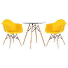Imagem de KIT - Mesa de vidro Eames 70 cm + 2 cadeiras Eames DAW 
