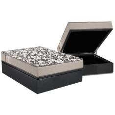 Imagem de Cama Box Baú Casal: Colchão Espuma Ortobom D26 Physical Ultra Resistente + Base CRC Suede Gray(138x188)