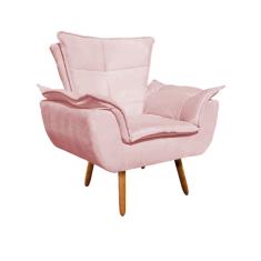 Imagem de Poltrona Decorativa Opala Suede Rose Vallisa Decor