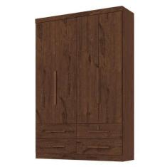 Imagem de Guarda Roupa Solteiro Maximus Plus 4 Portas Jacarandá  Zanzini - Zanzi