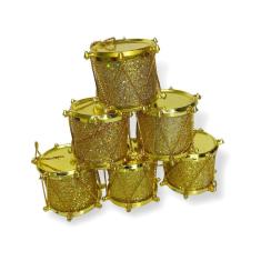 Imagem de Kit Enfeite de Natal Tambor Glitter Pacote com 6 Peças 3,5cm