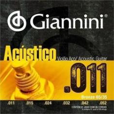 Imagem de Encordoamento Cordas Para Violão Aço 011 Giannini Acústico