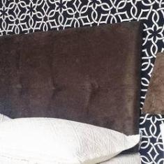 Imagem de Cabeceira Cama Box Casal Veneza Suede Amassado Marrom Almofadado 140 X 60 Cm Rbl