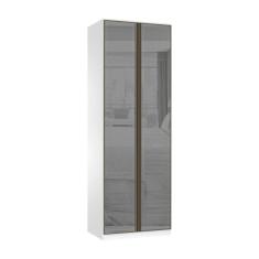Imagem de Guarda Roupa 2 Portas 80cm Prime Prata Branco Prata