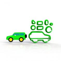 Imagem de Cortador Brinquedo - Carrinho Mod 3 Modular Hot Weels Carros Tamanho 7 Cm