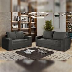 Imagem de Conjunto Sofá 2 e 3 Lugares Urban Suede/Cinza