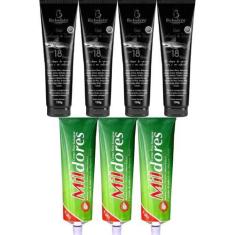 Imagem de Kit 4 Gel Cartilagem De Tubarão Com 18 Ervas 150G + 3 Creme Para Massa