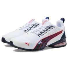 Imagem de PUMA Voltiac Evo Retrofuture Core Tênis masculino, Puma Branco/PUMA azul marinho/vermelho para todos os tempos, 42