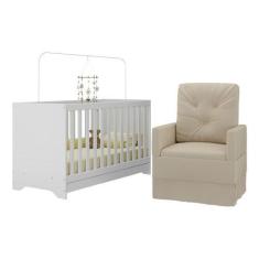 Imagem de Berço 3 em 1 com Colchão e Poltrona Amamentação Multimóveis MP4159, Br