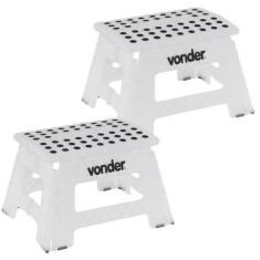 Imagem de Banqueta Plástica Multiuso Dobrável 22 CM 150 KG com 2 Peças VONDER