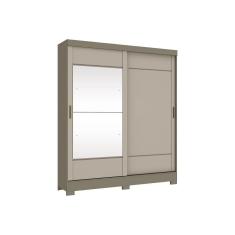Imagem de Guarda Roupa Casal 2 Portas De Correr E 2 Gavetas C Espelho Briz B74 Duna Cristal Henn