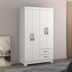 Imagem de Guarda-roupa Solteiro 4Portas 2Gavetas Viena Notável Branco