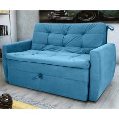 Imagem de Sofá Cama 2 Lugares Piers Veludo Turkey Petróleo