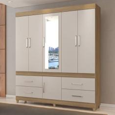 Imagem de Guarda Roupa Casal Monza Com Espelho Amendola/Off White