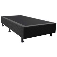 Imagem de Base Box Para Cama Solteiro 88X188cm Liz S05 Suede Bordado Preto - Mpo