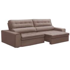 Imagem de Sofá 5 Lugares Retrátil e Reclinável Ravena Veludo Rosê - Ferguile