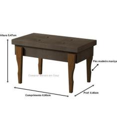 Imagem de Recamier Captone Espanha Pés Madeira 0,80 Cor Marrom Comprar - Comprar