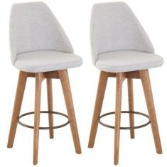 Imagem de Kit 2 Banquetas Gourmet Giratória Maya-tecido Linho