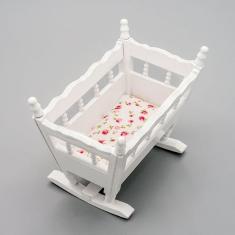 Imagem de Berço de bebê em miniatura Dollhouse, acessórios de berçário, Odoria