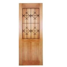 Imagem de Folha de Porta Madeira Maciça Meia Grade Medieval 80x210x3,5cm Cedro Rosa Madeira