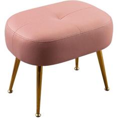 Imagem de Banqueta retangular multifuncional | Otomano decorativo criativo com pernas de metal durável | apoio para os pés de sofá estofado para entrada de quarto e sala de estar | 45 x 30 x 36 cm (17,7 x 11,8