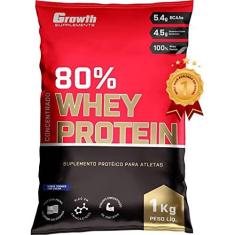 Imagem de Whey Protein 80% Concentrado 1kg Original - Growth Suplementos (Beijinho)