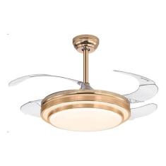 Imagem de Ventilador Teto Retratil Com Controle 110cm Dourado Bivolt