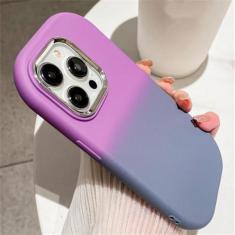 Imagem de Capa de telefone com padrão oval de cor gradiente para iPhone 14 11 12 13 15 Pro Max Plus XR X XS Capa de silicone macio à prova de choque, cinza roxo, para iPhone 14 ProMax