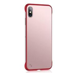 Imagem de Pára-choque à prova de choque Capa rígida transparente para PC para iPhone 13 12 11 X XS XR XS Max 8 7 6 6S 14 Plus Capa traseira ultraprotetora, vermelha, para iPhone XS