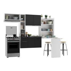 Imagem de Cozinha Compacta com Mesa Dobrável Mp2009 Sofia Multimóveis Branca/preta